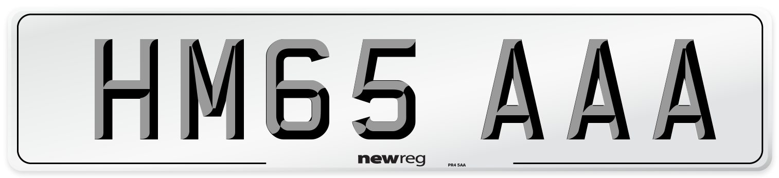 HM65 AAA Number Plate from New Reg